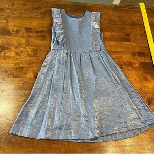 Creamie blue metallic fit and flare girls dress size 7